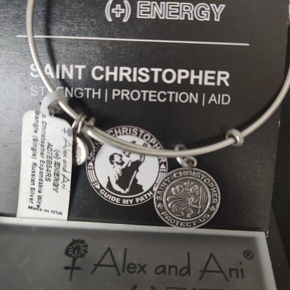 Alex and Ani Saint Christopher Bangle  with Card   807 - Picture 6 of 6